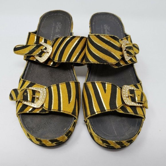 HELLE COMFORT DANYA TORMES TIGER SANDALS MULES 38 - Picture 2 of 10
